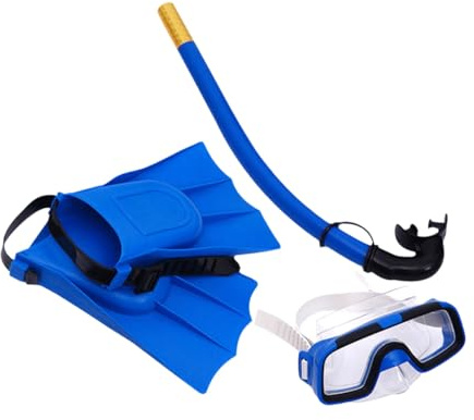 FUNOMOCYA Set de Plongée Garçon Fille avec Masque Réglable et Nageoires Ajustables Kit Snorkeling pour Garçons et Filles Équipement Natation et Plongée