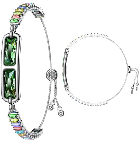 Yihou Smart Bracelet for Women Fitness Tracker Jewelry Fitness Bracelet Smart Band with Sleep Tracker Heart Rate Monitor Diamond for Android iOS Green Colourful