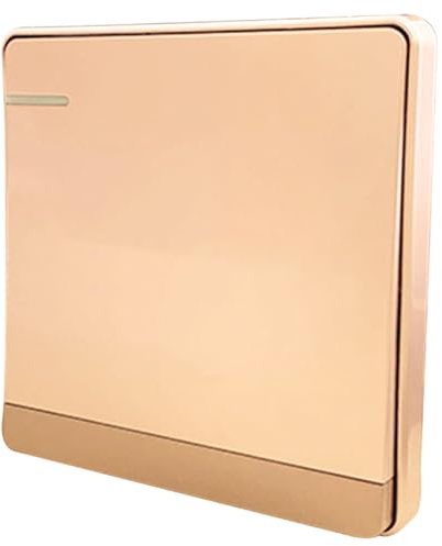 Amosfun Botón de Salida 86 Tipo Oro Reinicio Automático, Placa de Pared para Timbre de Puerta, Botón Pulsador para Control de Acceso, Montaje Empotrado para Uso Industrial y Comercial