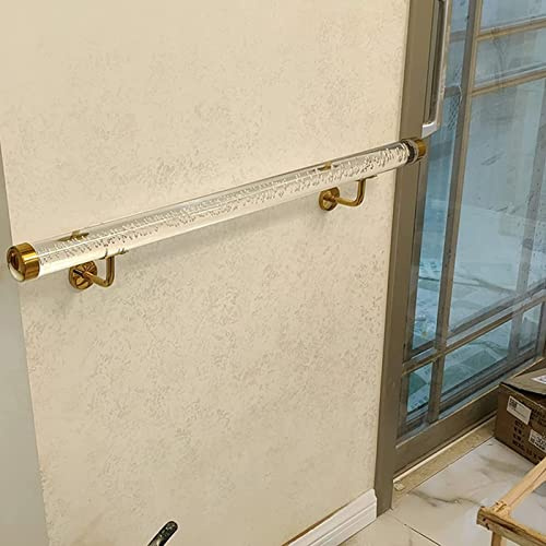Genérico Barandillas de Escalera de acrílico Transparente sin barreras, barandilla de Escalera de Cristal acrílico para Montaje en Pared, pasamanos para escaleras, barandillas de Escalera p