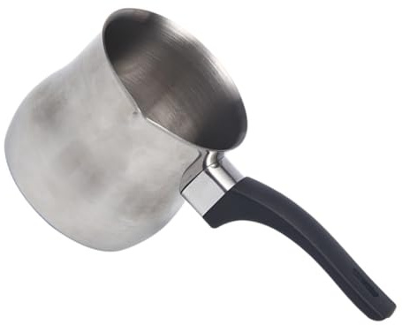 BESTOMZ Bricco Latte Acciaio Inox 250ml Cilindro per Schiumare Latte Tazza per Schiumare Manico per Caffè