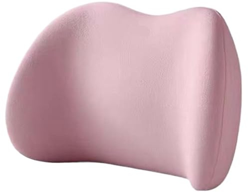 PAUWYEHC Car Sleeping Headrest Appuie-tête de Voiture, Soutien Lombaire, Coussin d'épaule, Dossier en Coton à mémoire Forme(Lumbar Pillow Pink)