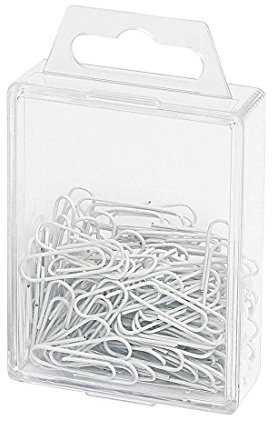 Wedo 901244200 Büroklammern (Metall, 27 mm, mit Kunststoffüberzug) 100 Stück, weiß