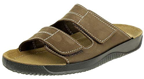 Rohde 1987 Soltau H Schuhe Sandalen Pantoletten Leder Clogs, Größe:44 EU, Farbe:Braun