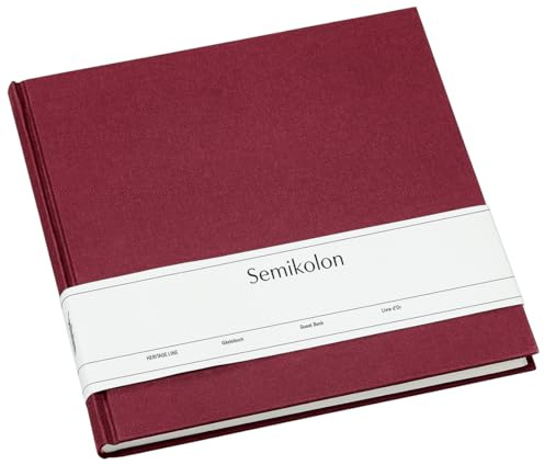 Semikolon 353525 Livre d'or - 25 x 23 cm - avec 180 pages vierges à personnaliser, marque-page - bordeaux foncé