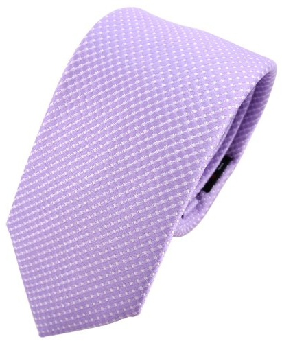 TigerTie - corbata de seda estrecha - morado lila plata lunares