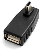 Sistema de entrada S OTG Adaptador USB a a mini USB Conector Adaptador de conector de 90 ° ángulo de izquierda on the go Host Cable