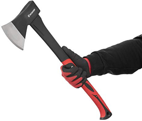 INTERTOOL 61 cm Mittelgroße Fällaxt Schneideaxt 2,2 lb / 1000 g Stoßdämpfender Fiberglas Anti-Rutsch-Griff mit Klingenabdeckung HT-0263
