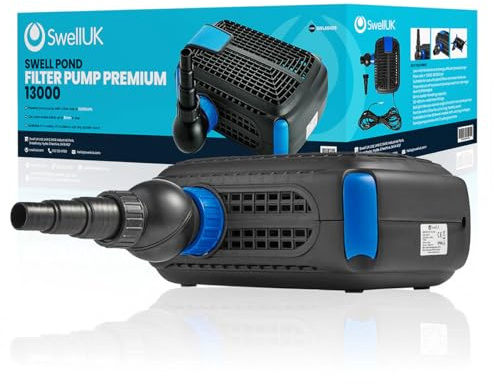 Swell Filter Pump Premium 13,000lph Pond Pump. Energy Efficient Pump for Fish Ponds with a 3-Year Guarantee