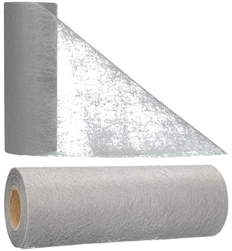 AmaCasa Tischläufer Hellgrau (23 cm x 25 m) – Hochwertiges Vliesband für stilvolle Tischdekoration bei Hochzeiten, Geburtstagen & besonderen Anlässen