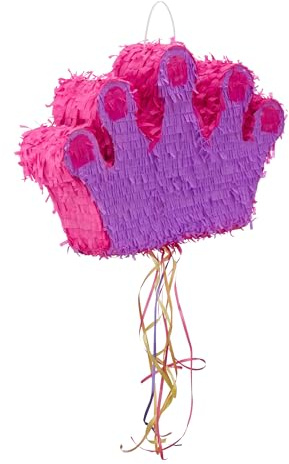 3 tlg. Pinata Set Krone, mit Pinata Stab und Augenmaske, für Kinder, bunt | Geburtstag, zum selbst Befüllen, Piñata