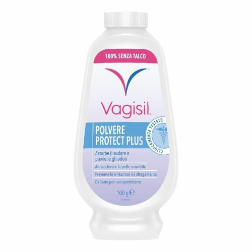 Vagisil Polvere Intima con Amido di Mais, Assorbe il Sudore, Previene Irritazioni e Arrossamenti, Formula Delicata per Pelle Sensibile, 100 g