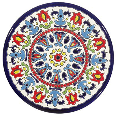 Platos Decorativos para Pared, Pintados a Mano con la técnica de la Cuerda Seca. Cerámica Andaluza. Grabado y Cerámica Española. 21 CM.52109