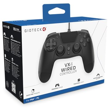 Gioteck VX4 Controller Cablato für PlayStation 4 (PS4) - Nero