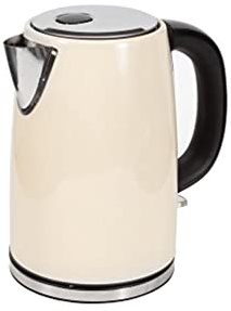 ViaMondo Boil it Low Wattage Stainless Steel 1.7 Litre Cordless Cream Kettle