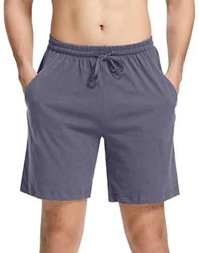 Irdcomps Calze da Pigiama da Uomo in Cotone Pantaloni Pantaloncini Bermuda Corti Morbidi Pantaloncini da Jogging Sportivi Casual da Notte Elastici Regolabili e Tasche Pantaloncini Estivi