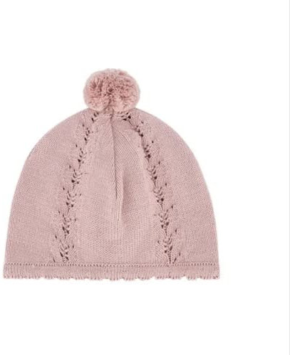 Mats & Merthe 2020-0005A Babymütze gestrickt rosa (Gr. 50/56)