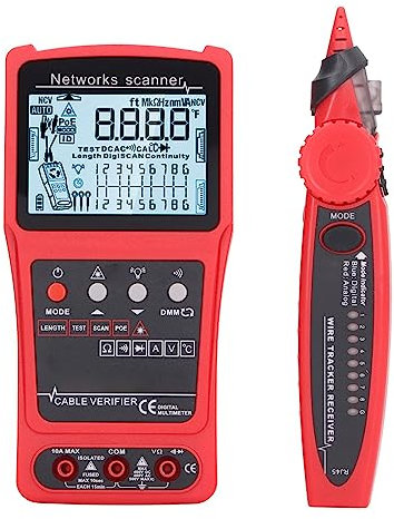 Netzwerk-Kabeltester, Detektor, Drahtfinder, LCD, Digital, Elektrisches Ethernet-Kabel, Draht-Tracer, Leitungsfinder, Multimeter-Werkzeug-Set mit Bedienungsanleitung