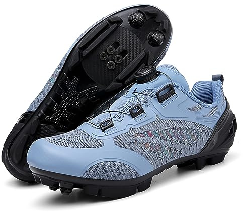 PENXZT MTB Schuhe Herren Fahrradschuhe Mountainbike Schuhe Kompatibel Mit SPD-Stollen mit 2 Loch Cleat System mit Schnalle
