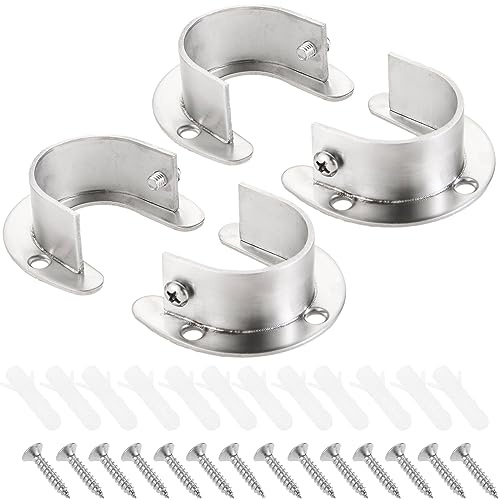 Hicello Kleiderstangen-Halterung, 32 mm, Kleiderstangenhalterung, Kleiderstangenhalter, Edelstahl, Kleiderstangenbeschläge für Badezimmer, Küchenschrank, 4 Stück