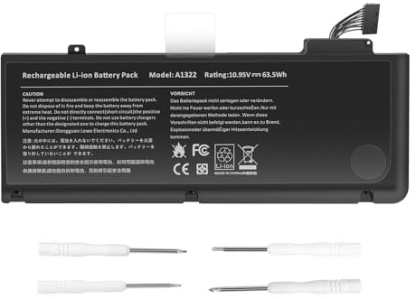 A1278 A1322 Laptop Battery for MacBook Pro 13 Inch [2009 2010 2011 2012 Version] Replacement rechargeable Laptop Battery with Large Capacity & High Performance & Long Life [10.95V 65.7Wh]