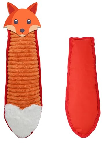 Onmygogo Quietschendes Plüsch-Hundespielzeug, Plüschtierschwanz-Spielzeug für Aggressive Kauer, interaktives Spielzeug für kleine, mittelgroße und große Hunderassen (Fuchs)