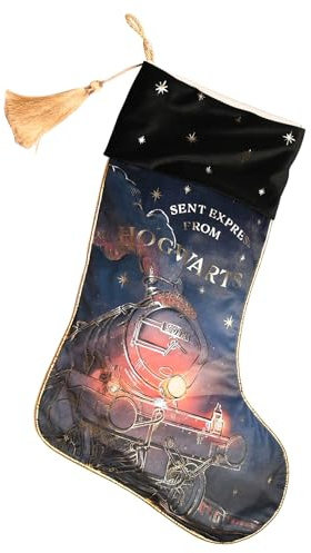 Widdop Harry Potter Hogwarts Express Alumni Weihnachtsstrumpf für Geschenke, 55 cm, Weihnachtsgeschenke, zum Aufhängen, Kindergeschenk, Blau