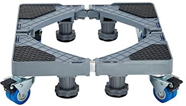 Carrito ajustable para frigorífico y congelador Longitud/ancho 17-26 Soporte móvil para lavadora Bandejas de suelo para secadora Soporte para enfriador de vino Alfombrilla antivibración 8 patas 4