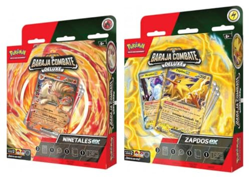 BANDAI Juego de Cartas Pokémon TCG: Baraja de Combate Deluxe Ninetales Varios Modelos (Español), Atrévete a Dominar el Juego de Cartas Pokémon: Duelos Electrizantes, PC50466 Multicolor