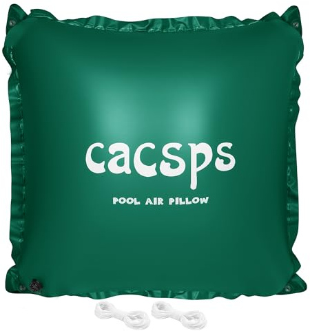 CACSPS Poolkissen Winter, 122 x 122cm Ultradickes Luftkissen Luftkissen Pool Winter Aufblasbare Winterkissen Überwinterung für Pool inkl. 2X Rollen Seil Grün