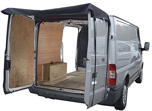 UK Custom Covers BDC575BLACKAD11 Tailored Rear Barn Door Awning Cover Black - Fits Ford Transit Van MK8 2014 Onwards
