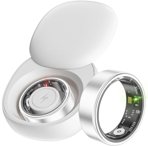 Smart Ring Fitness Ring Tracker Smartringe für Herren Damen Schrittzähler Aktivitätstracker 5ATM Wasserdicht Schlaftracker Smartring Herzfrequenz Pulsmessser Smart Ring Android iOS Größe 11