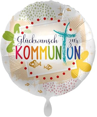 NEU Folienballon - Glückwunsch zur Kommunion - ca. 45cm Durchmesser