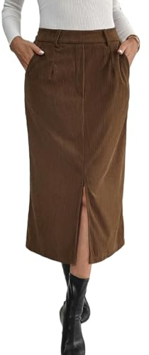 USRPVARS Gonna Gonna A Fessura Autunnale E Invernale Femminile-caffachio Cofficio-XL