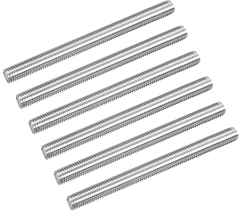QUARKZMAN 6 Stück Gewindestange M10x120mm Vollgewindstange 304 Edelstahl V2A Gewindestangen A2 Metrisch Gewindebolzen VA Gewindestab Rechtsgewinde Gewindestifte Fully Threaded rods