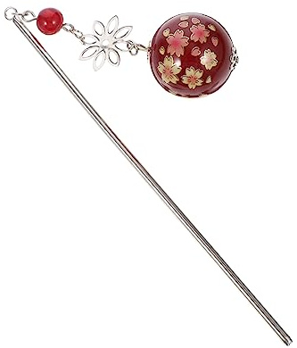 Ipetboom Palillos Cabello Japoneses Estilo Retro Flor de Cerezo, Material Acrílico y Aleación de Zinc, para Mujeres y Niñas en Fiestas de Disfraces y Viajes