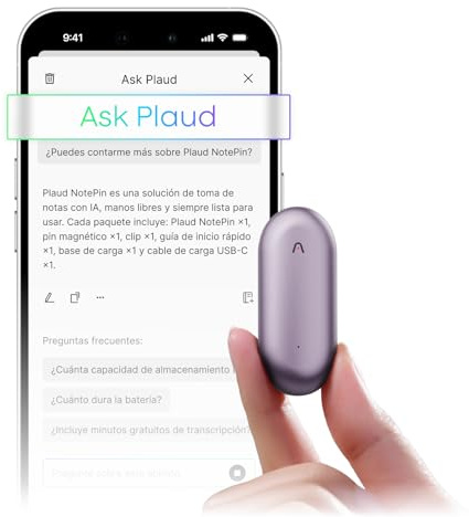 Plaud NotePin Registratore Vocale AI Professionale Audio Digitale Trascrivi Riassumi Tecnologia AI,Team Plan, Appunti Trascrizione Riepilogo per Riunioni Lezioni Colloqui, Viola
