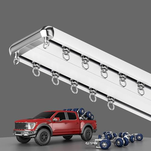 Deckengardinenschiene Vorhangschiene Deckenmontage 5 Meter Gardinenschiene Für Vorhänge, Raumteiler, Wohnmobil-Vorhang, Duschvorhang, Krankenhaus-Vorhangschienensystem(White,2.5m(8.2ft))