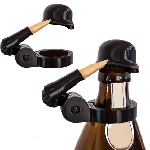 2 Stück Flaschenverschlüsse Soldat Salute Bier Flasche Helm, Lustiger Salute Soldaten Bierhelm Sektverschluss, Dekorative Weinverschluss, Weinflaschenverschluss Für Veteranen Enthusiasten (A)