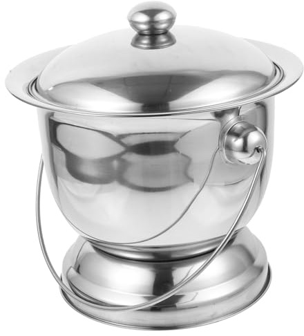 Ipetboom Seau Urinoir Portable Acier Inoxydable Avec Couvercle Et Poignée Pot De Chambre Léger Et Compact Anti-odeurs Pour Adultes Et Garçon Fille Pot De Nuit Pratique Pour Maison Voyage