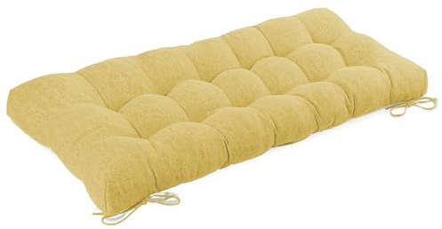 FlyGulls Bench Cushion for Indoor Furniture 48 x 19 inch Rectangle Bench Seat Cushion for Bay Window Entryway Bench Thick Textured Chair Cushion with Non-Slip Backing 1 Pack, Yellow