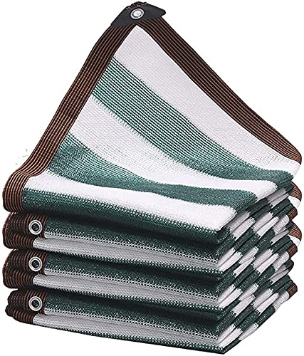 Filet d'ombrage à 90 % – Vert foncé/blanc – Protection solaire pour jardin, terrasse et terrasse – Bâche de protection UV avec boucle – Filtre de confidentialité extérieur 3 x 6 m