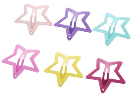 EPIGEIST 6pair Five-pointed Star Hairpin for Girls Spray Paint Hair Clips Hair Accessories for Birthday Party Boys and Girls Hairpins Star Design