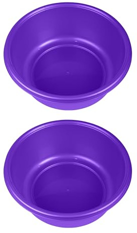 YBM Home Round Plastic Wash Basin, 7 Quarts, 11.25, Violet, Pack of 2