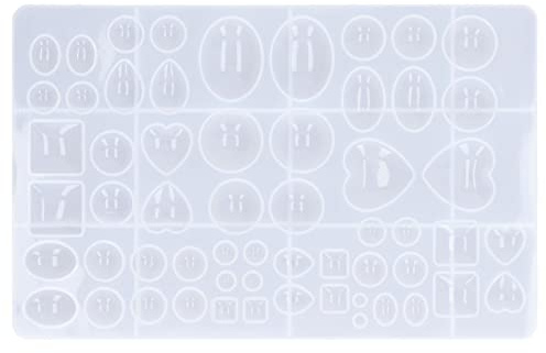 Stampo Silicone a Forma di Cuore, Geometrico, Ovale e Semicerchio, 16x25,5cm, Trasparente - Alta Resistenza al Calore, Design Antiaderente, Perfetto per Fondant e Cioccolato