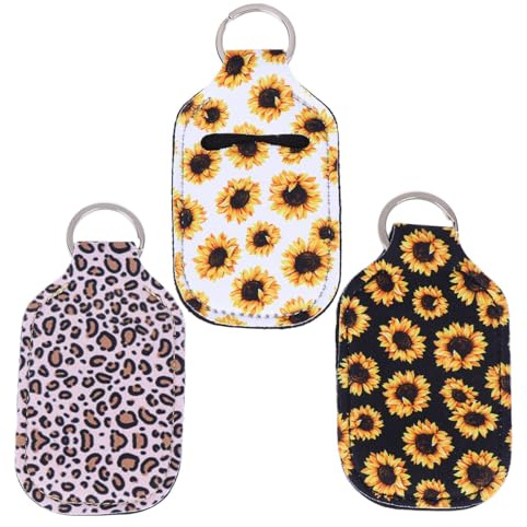 UKCOCO Porte-Clés Porte-Bouteille en Néoprène 30 Ml Lot de 3 Pièces Léger et Portable pour Savonnette Liquide Lotion et Accessoire Pratique pour Paquet Poussette et Sport