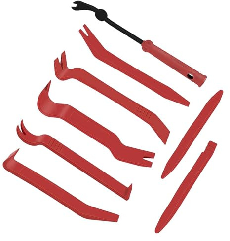 Auto Trim Removal Tool Set - 17in1 Car Upholstery Repair Kit/Fastener Remover/Pry Tools Car Radio Removal Tool Kit for Interior Trim Panel Door Window Audio Dashboard, Auto Pry (8 PCS)