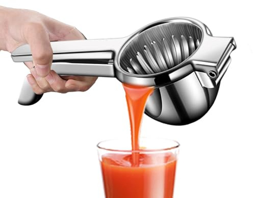 Exprimidor de limones de mano, acero inoxidable de gran capacidad, profesional para hacer limonadas, exprimidor de naranja de mano, para limas, cítricos, naranjas, frutas, granadas