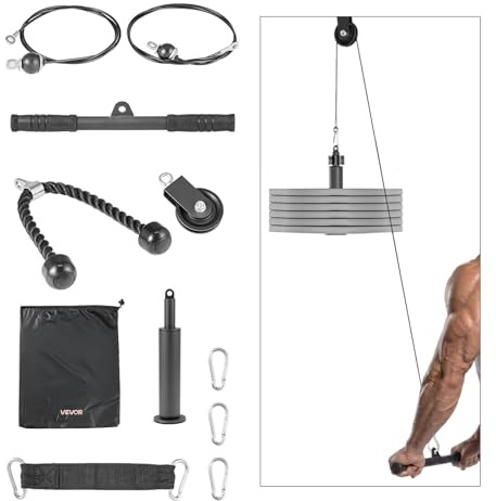 VEVOR Accesorios de tracción LAT, barra en T de remo para máquina de cable, barra en V, barra de tríceps, agarre de mango recubierto de goma, entrenamiento de fuerza de espalda, barra de tracción de