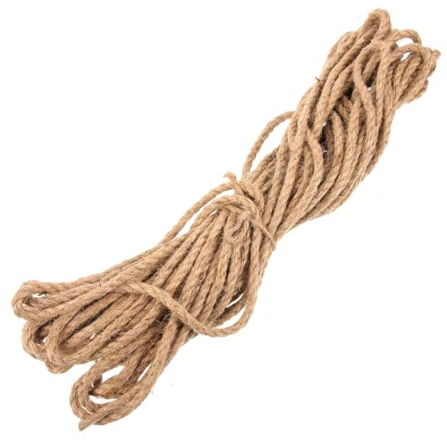 WOFASHPURET Cuerda de Yute Natural Gruesa 6 Mm, 20 M Rollo Amarillo, Resistente Corrosión para Embalaje, Manualidades y Jardinería, Cordel para Atar Plantas y Decoración